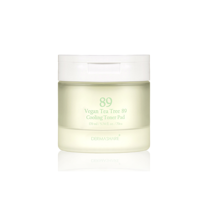DermaShare Vegan Tea Tree 89 Cooling Toner Pads
