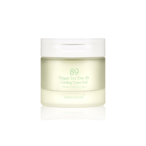 DermaShare Vegan Tea Tree 89 Cooling Toner Pads