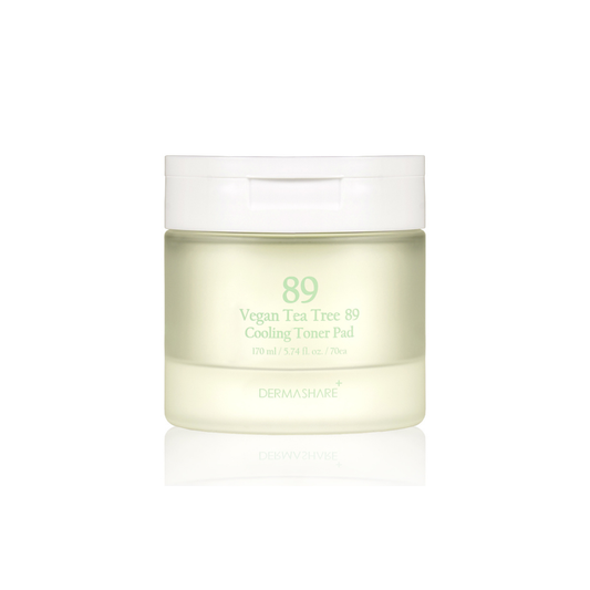 DermaShare Vegan Tea Tree 89 Cooling Toner Pads