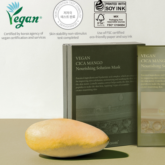 Dermashare Vegan CICA MANGO Nourishing Solution Mask (5 Sheets)
