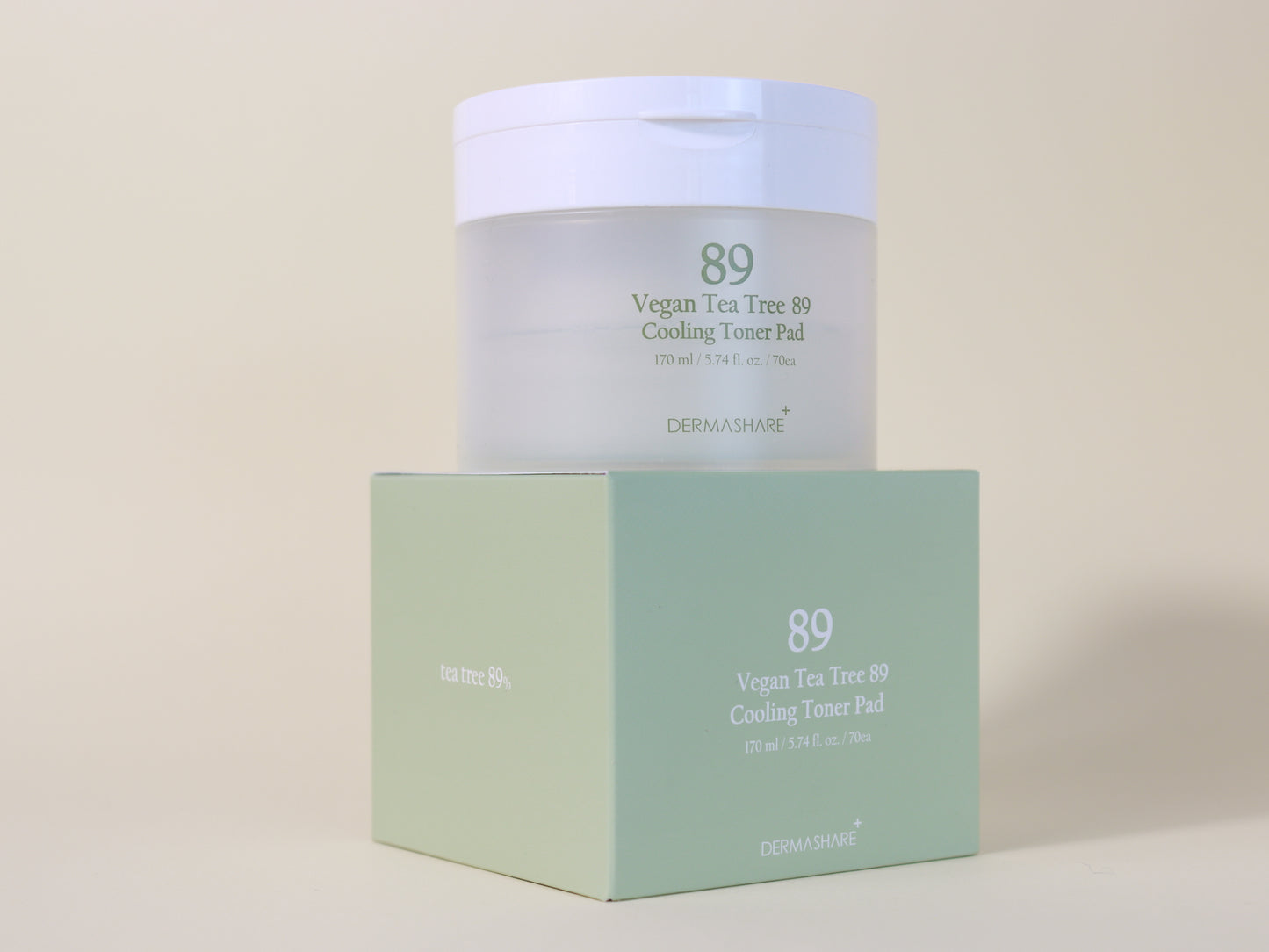 DermaShare Vegan Tea Tree 89 Cooling Toner Pads
